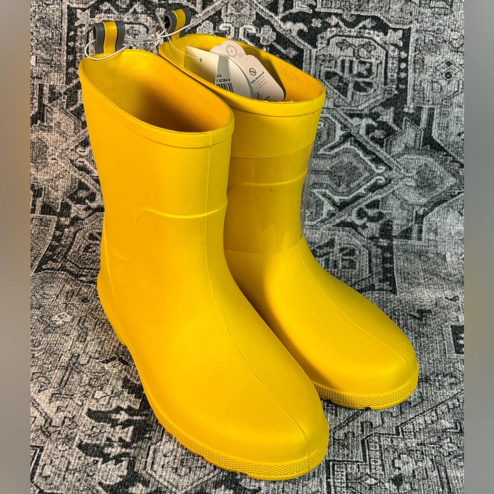 NWT Totes Cirrus Youth Yellow Rain Boots Size‎ 4/5 (Big Kids)